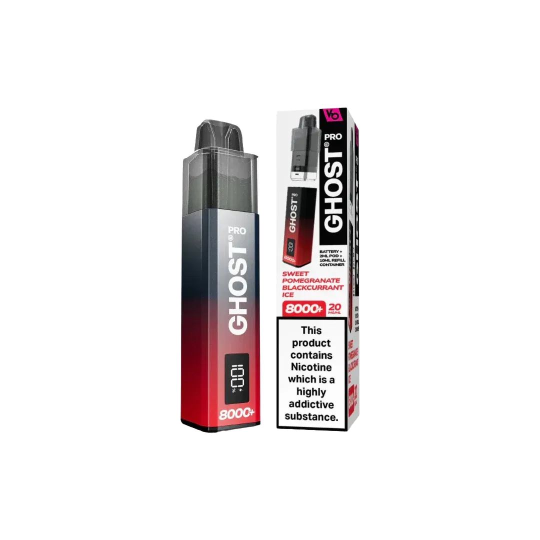 Vapes Bars Ghost Pro 8000 Puffs Prefilled Vape Kit