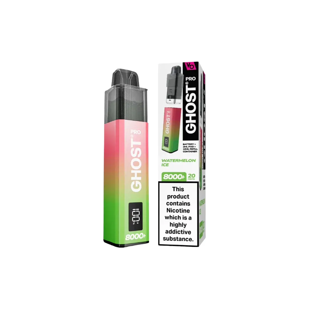 Vapes Bars Ghost Pro 8000 Puffs Prefilled Vape Kit