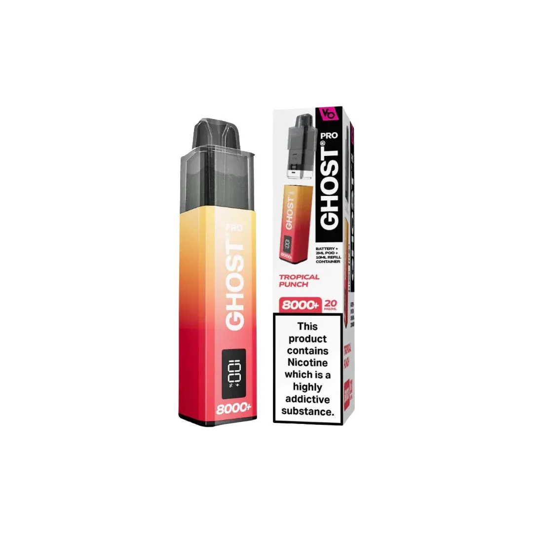 Vapes Bars Ghost Pro 8000 Puffs Prefilled Vape Kit