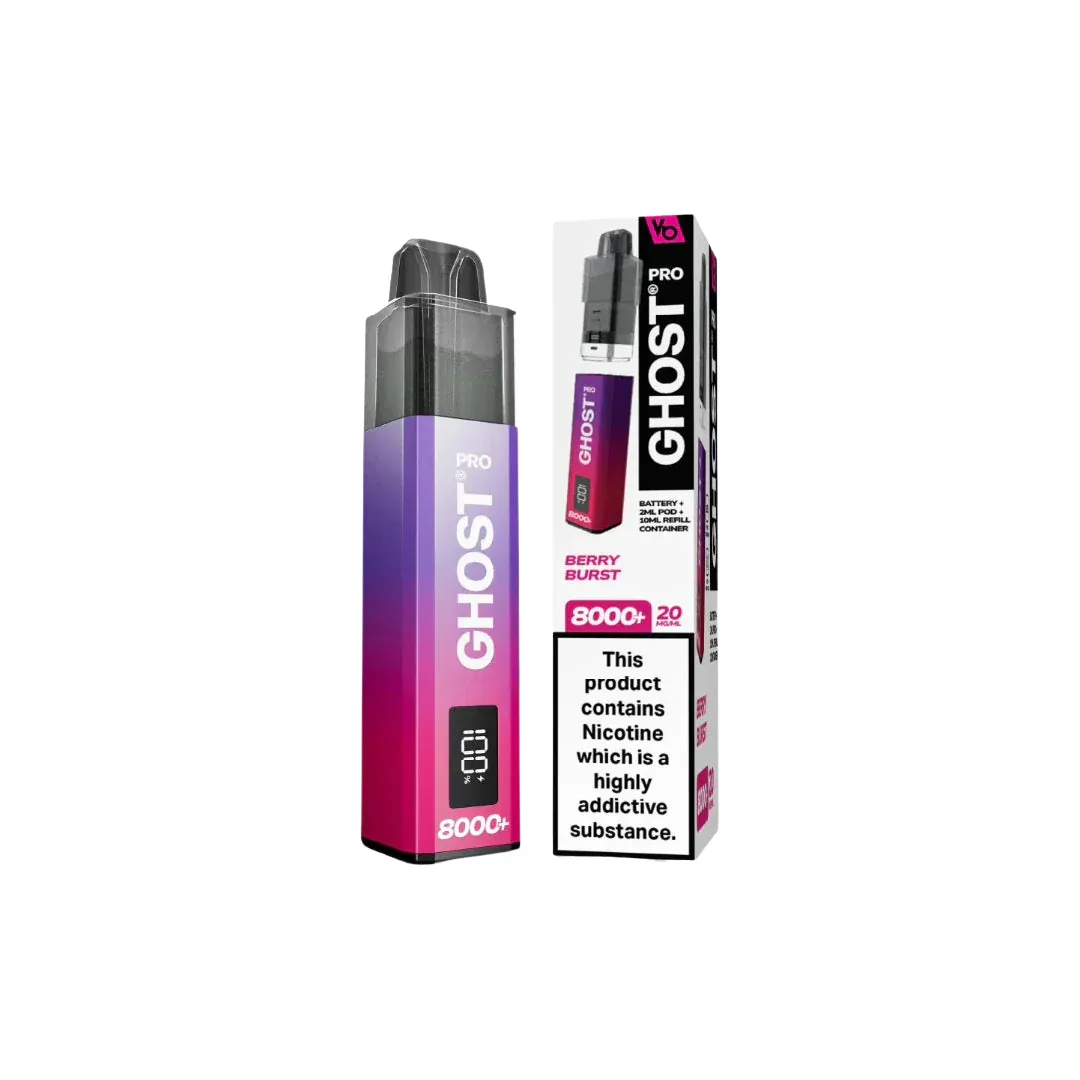 Vapes Bars Ghost Pro 8000 Puffs Prefilled Vape Kit